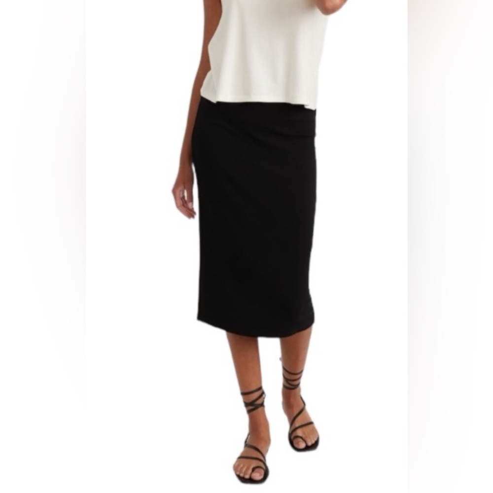 Marine Layer black Lexi ribbed midi skirt size XL - Picture 3 of 9